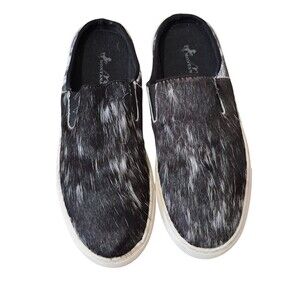 Montana West Size 8 Calf Hair Slip On Mule Sneaker Western Cowgirl Rockabilly